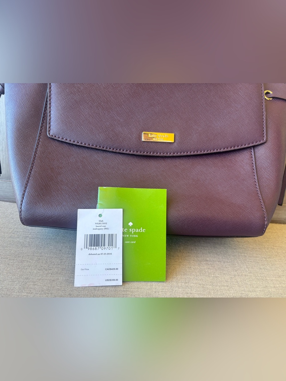 kate spade Plum Leather Top-Handle Satchel with Matching Wallet - Picture 8 of 14